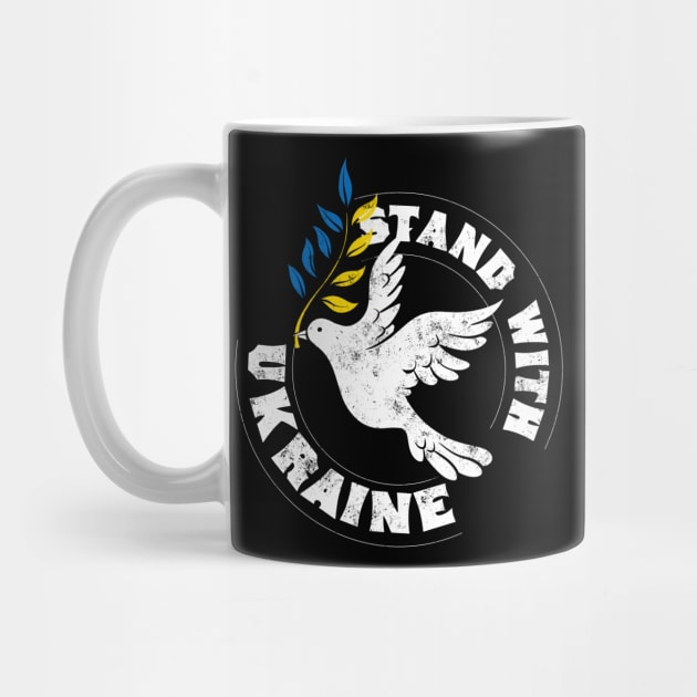 Stand with Ukraine Peace Dove by Black Tee Inc